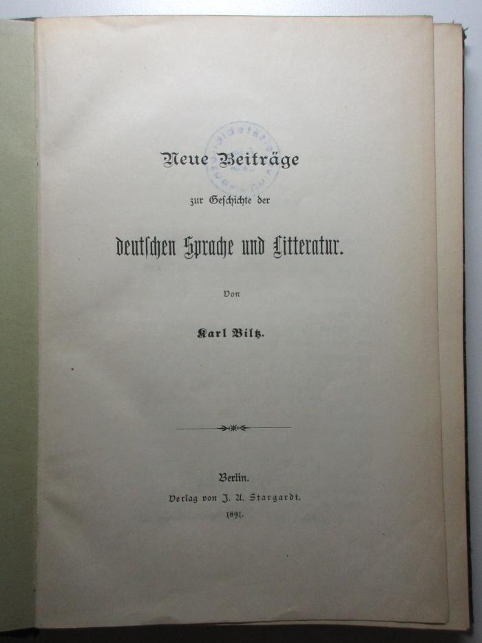 6 L 293 : Neue Beiträge zur Geschichte der deutschen Sprache und Litteratur (1891)