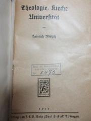 5 W 84 : Theologie, Kirche, Universität (1933)