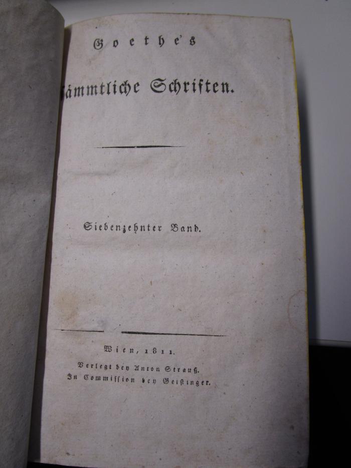  Winkelmann und sein Jahrhundert. Fortsetzung und Schluß : in Briefen und Aufsätzen herausgegeben von Göthe. (1811)