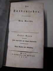  Zur Farbenlehre : Erster Band, Ersten Bandes erste Abtheilung. (1812)