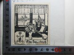 - (Sauerbruch, Ada), Etikett: Exlibris, Wappen, Name; 'Ex libris
Ada Sauerbruch'.  (Prototyp)