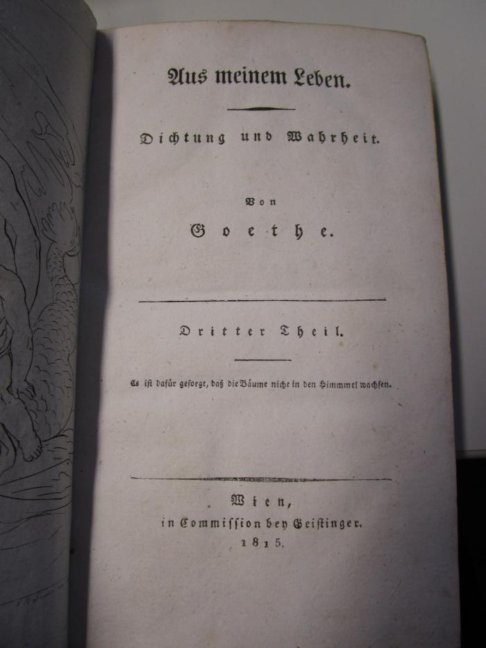  Aus meinem Leben : Dritter Theil. Dichtung und Wahrheit. (1814)