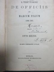 7 K 94&lt;6&gt; : M. Tullii Ciceronis de officiis ad Marcum filium : libri tres (1885)