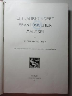 7 H 262 : Ein Jahrhundert französischer Malerei (1901)