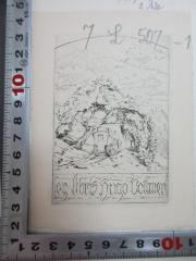 - (Vollmer, Hugo), Etikett: Exlibris, Name, Abbildung; 'ex libris Hugo Vollmer'. 