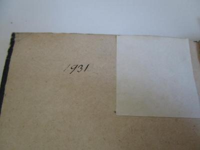  Der bibel'sche Orient : eine Zeitschrift in zwanglosen Heften (1821);- (Jüdisch-Theologisches Seminar Fraenckel'scher Stiftung (Breslau) ), Von Hand: Nummer; '1931'. ;- (Jüdisch-Theologisches Seminar Fraenckel'scher Stiftung (Breslau) ), Etikett: -. 