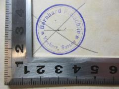 - (Fleischlin, Bernhard), Stempel: Name, Ortsangabe; 'Bernhard Fleischlin
Vierherr, Sursee'. 