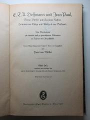 8 L 280-1 : Enthaltend den Kritischen Teil und die Darstellung der Vorgänge bis zu Hoffmanns Verheiratung 1802 (1927)