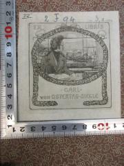 - (Ostertag-Siegle, Carl von), Etikett: Exlibris, Name, Abbildung; 'Ex Libris
Carl
von Ostertag-Siegle'. 