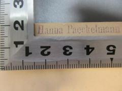 - (Paeckelmann, Hanna), Stempel: Name; 'Hanna Paeckelmann'. 