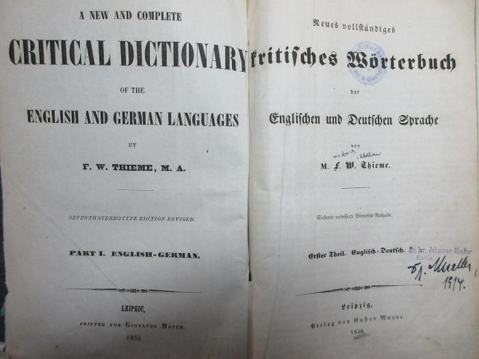 8 M 16&lt;7*&gt;-1/2 : Englisch-Deutsch (1858)