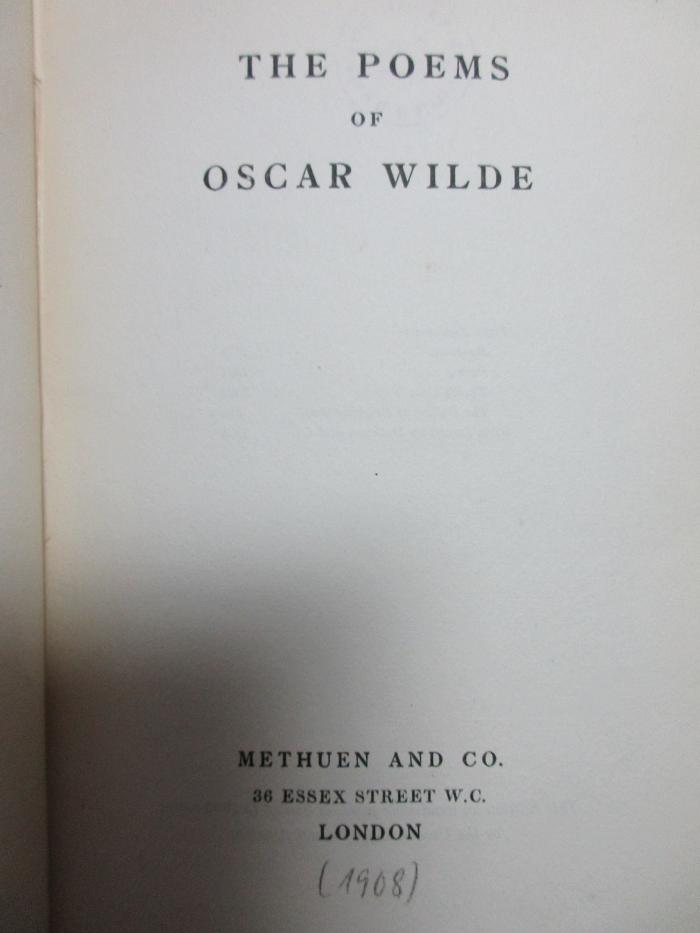 8 M 191 : The poems of Oscar Wilde (1908)