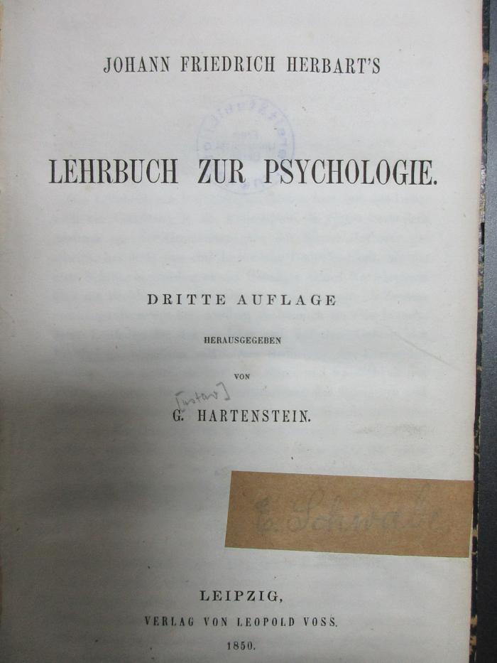 2 G 447&lt;3&gt; : Lehrbuch zur Psychologie (1850)