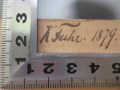 - (Fuhr, K.), Von Hand: Autogramm, Datum; 'K. Fuhr. 1879.'. 
