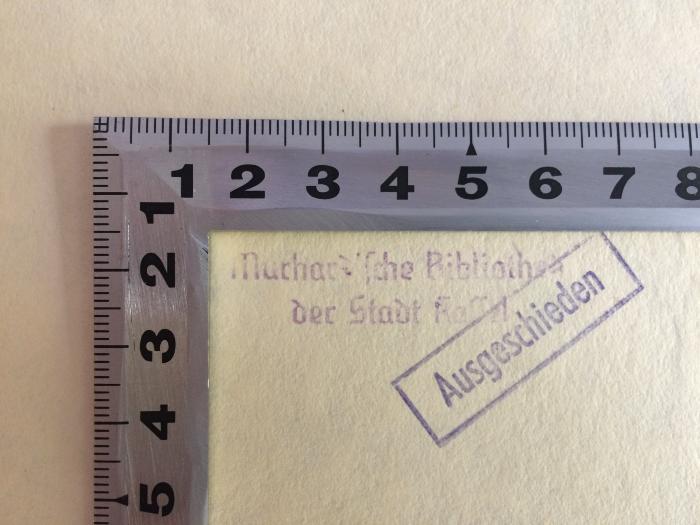L 85 : Die politische Presse Kurhessens von der Einführung der Verfassung vom 5. Januar 1831 bis zum Ausgang des Kurstaates 1866 (1935);- (Murhard`sche Bibliothek), Stempel: Name, Ortsangabe; 'Murhard`sche Bibliothek der Stadt Kassel'. 
