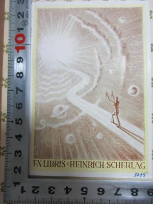 - (Scherlag, Heinrich), Etikett: Exlibris, Name, Abbildung; 'Ex Libris Heinrich Scherlag'. ;9 L 225 : Das Kreislerbuch : Texte, Compositionen und Bilder (1903)