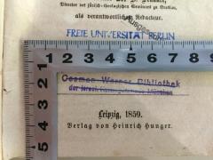 - (Cosman Werner Bibliothek), Stempel: Name, Berufsangabe/Titel/Branche; 'Cosman Werner Bibliothek der israel. Kultusgemeinde München'.  (Prototyp)