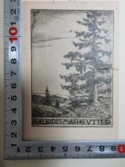 - (Sutter, Max), Etikett: Exlibris, Name, Abbildung; 'Ex Libris Max H Sutter'. 