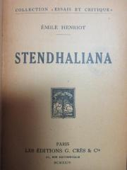 9 N 139&lt;6&gt; : Stendhaliana (1924)