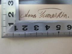- (Tumarkin, Anna), Von Hand: Autogramm; 'Anna Tumarkin. '. 