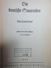 4 C 608&lt;2&gt; : Die deutsche Staatsidee (1934)