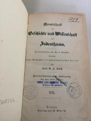 Zb 380 22 (ausgesondert 2023) : Monatsschrift für Geschichte und Wissenschaft des Judenthums (1873)