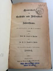 Zb 380 33 (ausgesondert 2023) : Monatsschrift für Geschichte und Wissenschaft des Judenthums (1884)