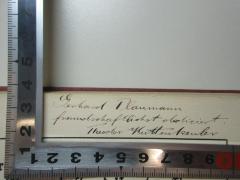 - (Plaumann, Gerhard), Von Hand: Name, Autogramm, Widmung; 'Gerhard Plaumann[?]
freundschaftlichst deticiert.
Theodor Kuttenkeuler'. 