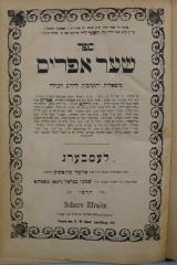 Asch7201 : ספר שער אפרים משאלות ותשובות להרב הכולל (1886)