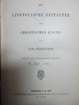 4 X 972&lt;2&gt; : Das apostolische Zeitalter der christlichen Kirche (1892)