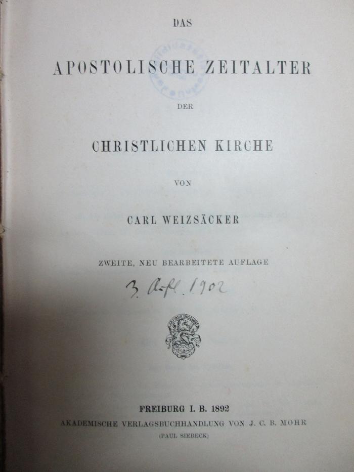 4 X 972&lt;2&gt; : Das apostolische Zeitalter der christlichen Kirche (1892)