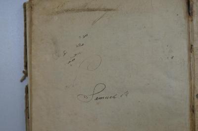 Asch7203 : ספר עץ : שתול וחוא ספר עקרים (1788);- (R[...], Samuel), Von Hand: Autogramm, Widmung; '[...]
Samuel R'. 