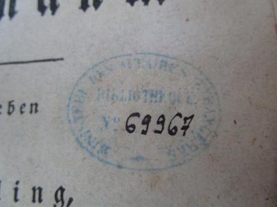  Gottfried Christian Bohns Wohlerfahrner Kaufmann (1789);- (France. Ministère des Affaires étrangères), Von Hand: Inventar-/ Zugangsnummer; '69967'. ;- (France. Ministère des Affaires étrangères), Stempel: Name, Berufsangabe/Titel/Branche; 'Ministère des Affaires Étrangères
Bibliothèque No
'.  (Prototyp)