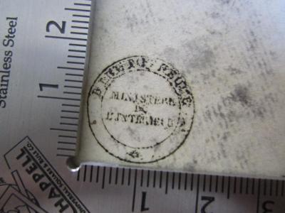  Traités sur différentes matières de droit civil, appliquées à l'usage du barreau et de jurisprudence françoise (1773);- (France. Ministère de l'Intérieur), Stempel: Berufsangabe/Titel/Branche, Name; 'Bibliotheque
Ministère de l'Intérieur'.  (Prototyp)