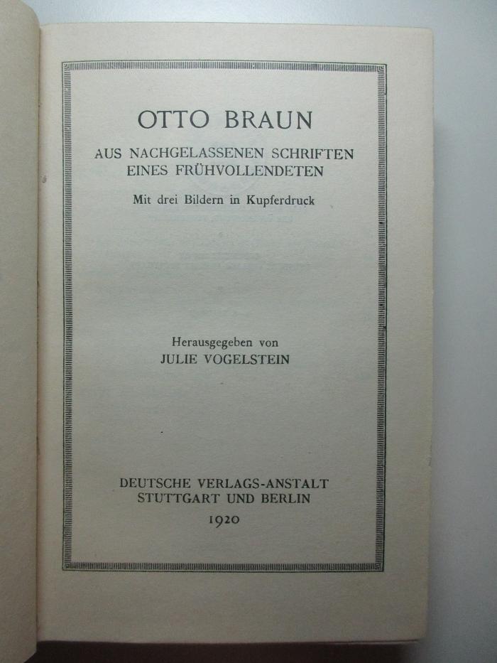 3 L 674 : Aus nachgelassenen Schriften eines Frühvollendeten (1920)