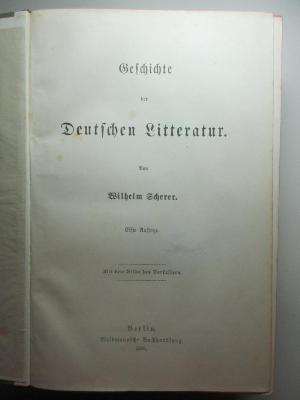 3 L 736&lt;11&gt; : Geschichte der Deutschen Litteratur : mit dem Bilde des Verfassers (1908)