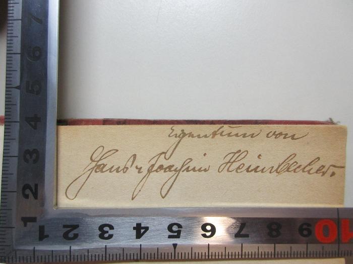 -, Von Hand: Autogramm, Notiz; 'Eigentum  von
Hans Joachim Hei[?].';2 N 141&lt;25&gt; : Les nourritures terrestres (1925)