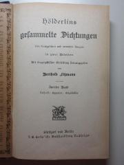 3 L 324-2 : Hölderlins gesammelte Dichtungen. Hyperion. Empedokles (1897)
