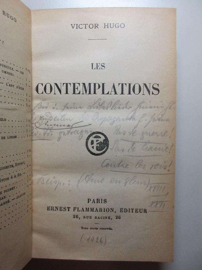 2 N 27 : Les contemplations (1926)