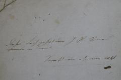- (Sanders, Josef H.), Von Hand: Name, Datum, Widmung; 'Dieses Buch gehört dem J.H. Sanders
[...]
S[...] den 7. Jenua[...] 1846'. 