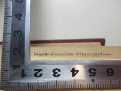 - (Heimbecher, Hans Joachim), Stempel: Name; 'Hans Joachim Heimbecher.'. 