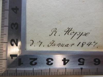 - (Hoppe, R.), Von Hand: Autogramm, Datum; 'R. Hoppe
[?] Januar 1847.'. ;15 M 156-1/2 : The poems of Ossian (1840)