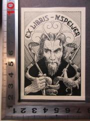 - (Speijer, N.), Etikett: Exlibris, Name, Abbildung; 'Ex Libris - N. Speijer'. 