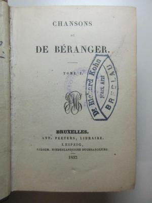 7 X 53-1/2 : Chansons de de Béranger (1832)