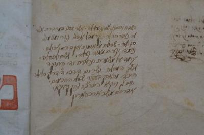 Asch7196 : ספר משנה למלך (1747);- (Ben [...], Avraham Mosheh), Von Hand: Motto, Name, Datum; 'השבת והתקלה למרא עללה אשר [...] במחברת אשר לה נאוה תהלה
[...]
יום ג׳ ויקרא התרכ׳׳ד לפ׳׳ק קרזקא אברהם משה אייכהארק

[Tag 3 Vayikra 5624 = 22. März 1864]'. 