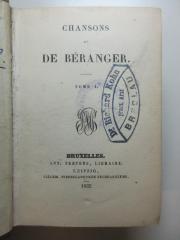 7 X 53-1/2 : Chansons de de Béranger (1832)