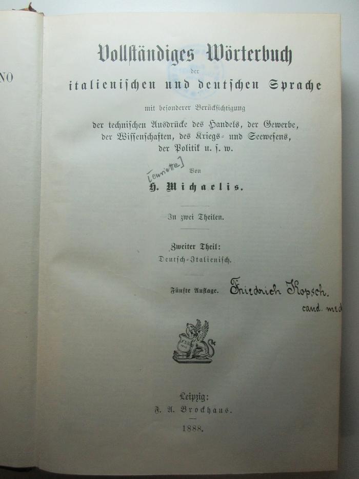 4 N 32&lt;5&gt;-2 : Deutsch - italienisch (1888)