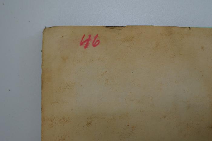 Asch7226 : ספר הלכה ברורה : על חלק אורח חיים (1714);- (unbekannt), Von Hand: Nummer; '46'. 