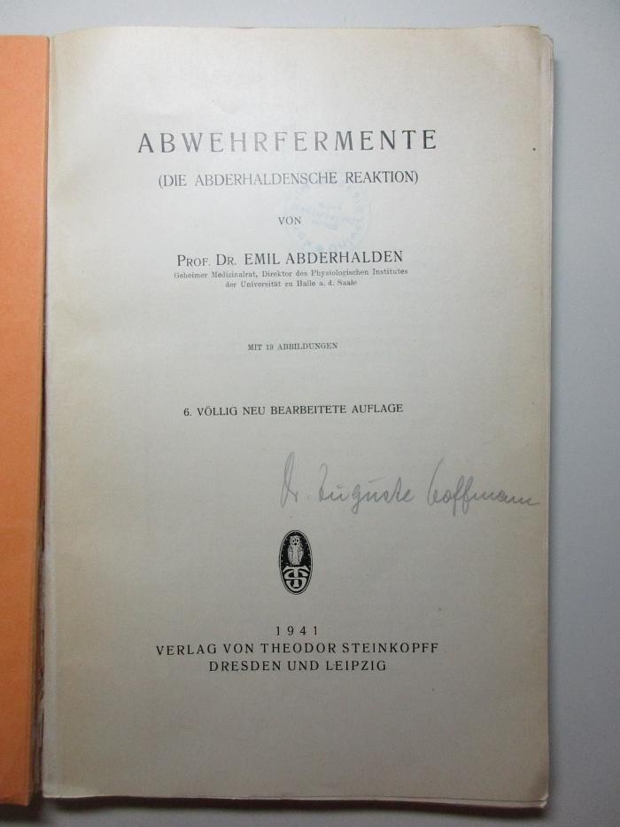 7 T 74&lt;6&gt; : Abwehrfragmente (die Abderhaldensche Reaktion) (1941)