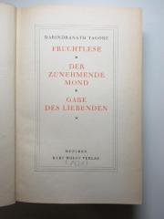15 P 152-2 : Lyrik. Fruchtlese. Der zunehmende Mond. Gabe des Liebenden (1921)